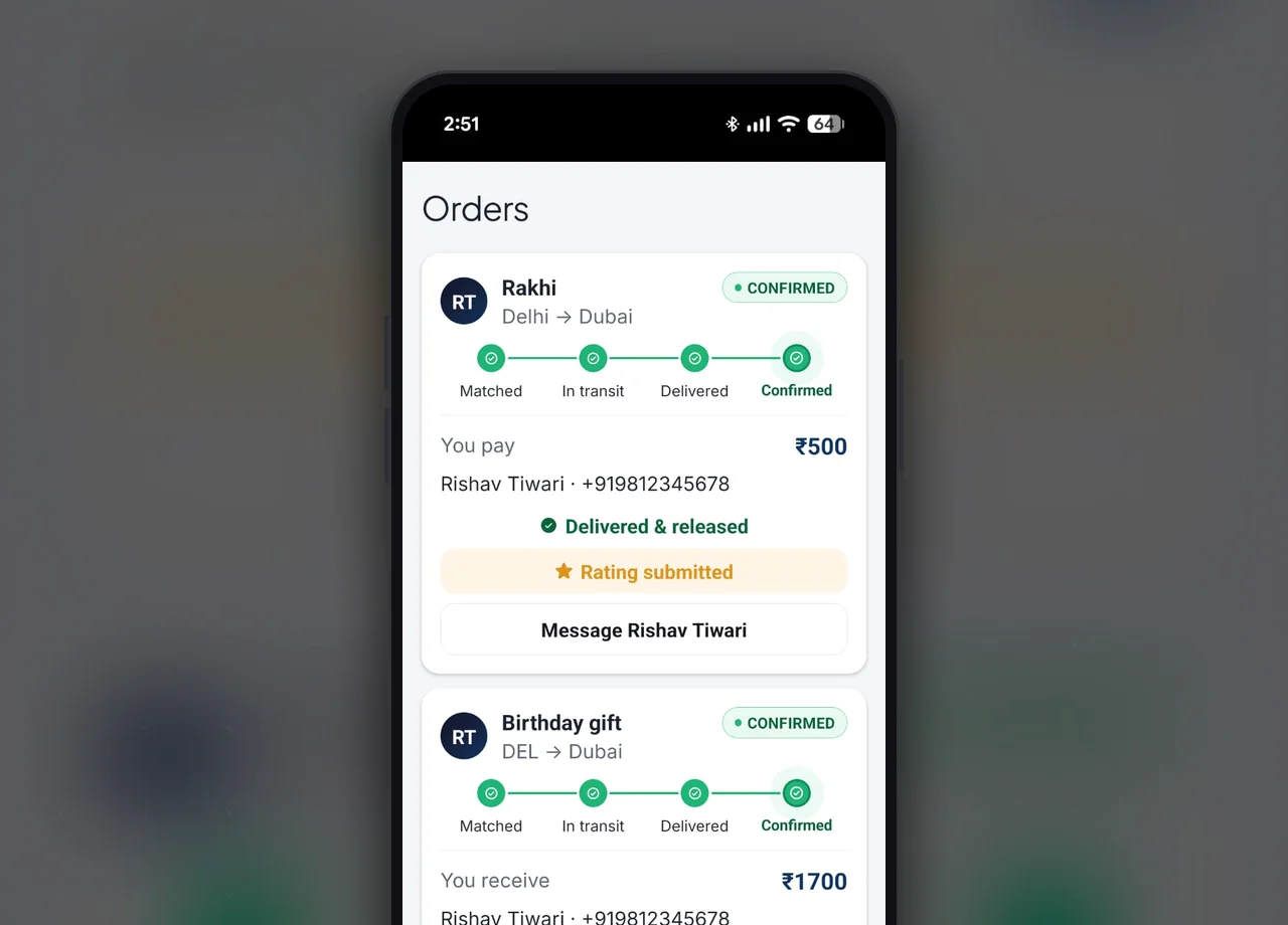 Carrymate app screen 2