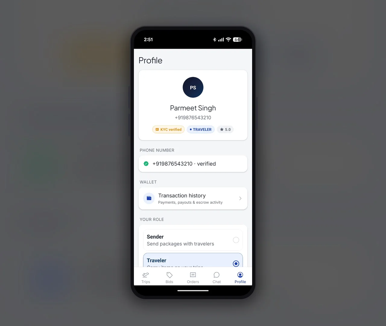 Carrymate app screen 3